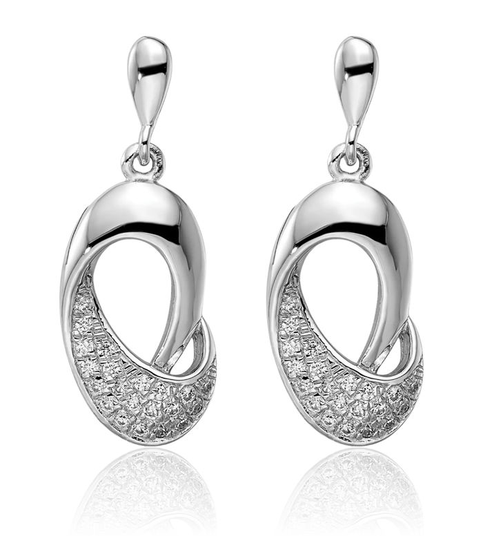 925 Sterling Silver Cubic Zirconia CZ Drop Dangle Earrings