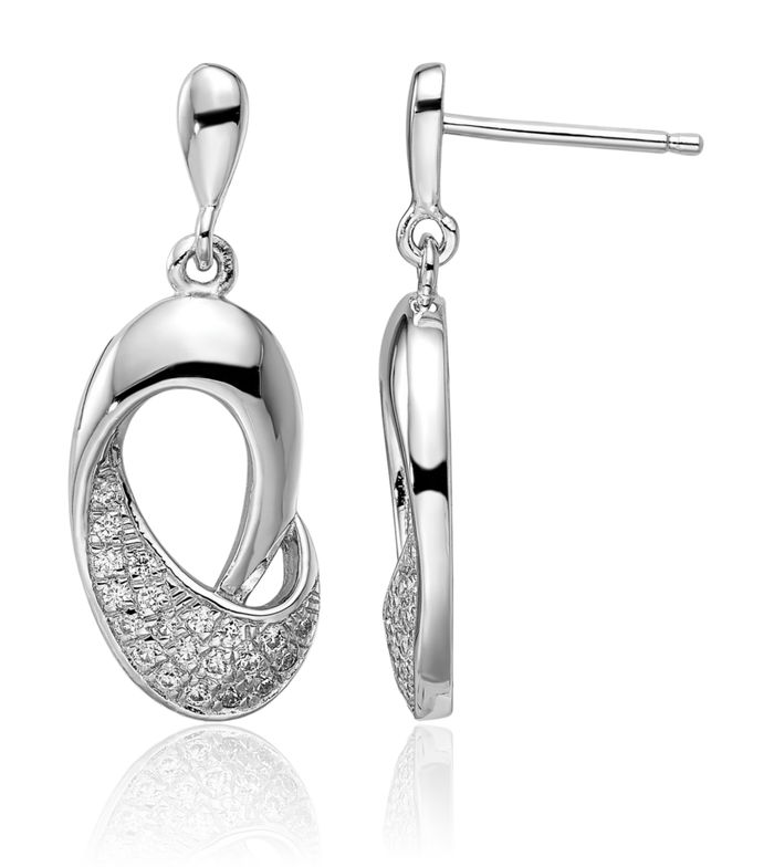 925 Sterling Silver Cubic Zirconia CZ Drop Dangle Earrings