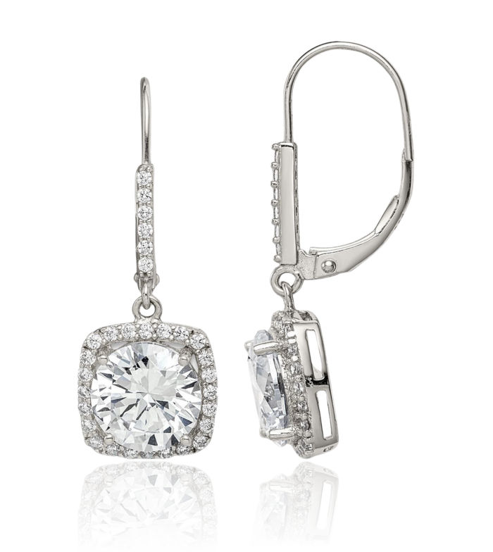 925 Sterling Silver Cubic Zirconia CZ Drop Dangle Earrings