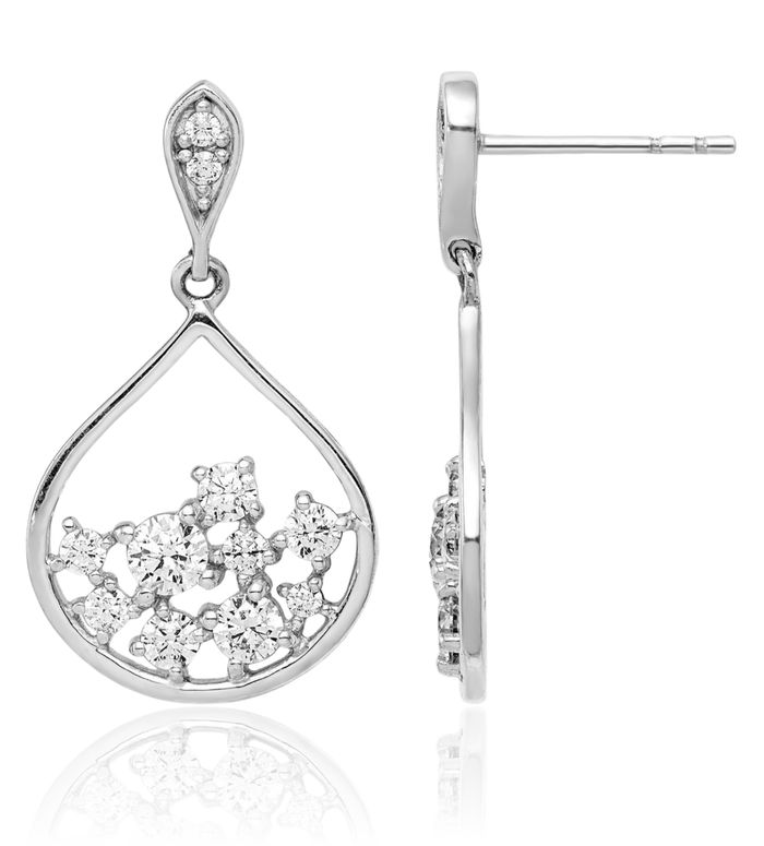 925 Sterling Silver Cubic Zirconia CZ Drop Dangle Earrings