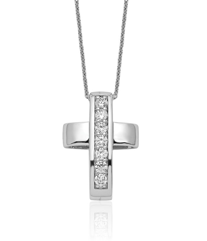 925 Sterling Silver Cubic Zirconia CZ Good Perfect Holy Cross Necklace Chain