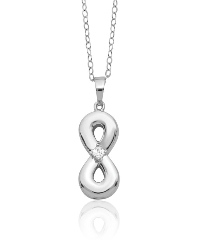 925 Sterling Silver Cubic Zirconia CZ Infinity Twisted Love Knot Symbol Ash Holder Chain Urn Necklace for Ashes Cremation Jewelry