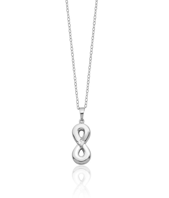 925 Sterling Silver Cubic Zirconia CZ Infinity Twisted Love Knot Symbol Ash Holder Chain Urn Necklace for Ashes Cremation Jewelry