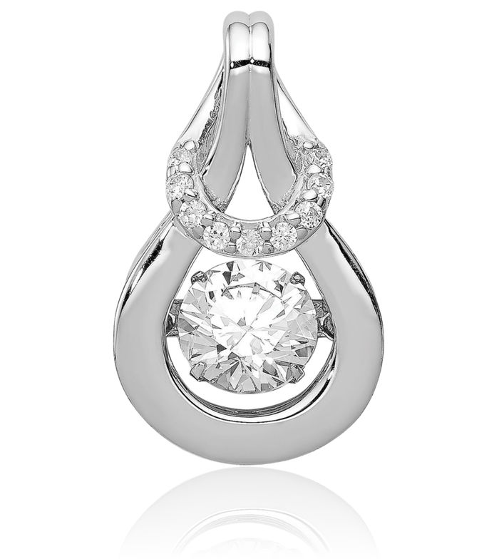 925 Sterling Silver Cubic Zirconia CZ Love Knot Necklace Chain Pendant Charm