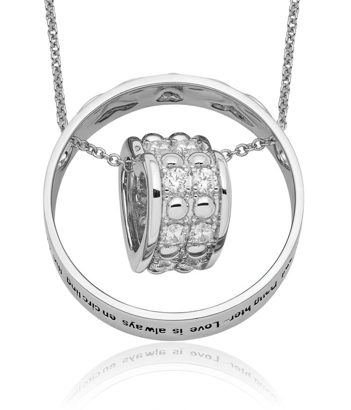 925 Sterling Silver Cubic Zirconia CZ Vintage Mother Daughter Necklace Chain