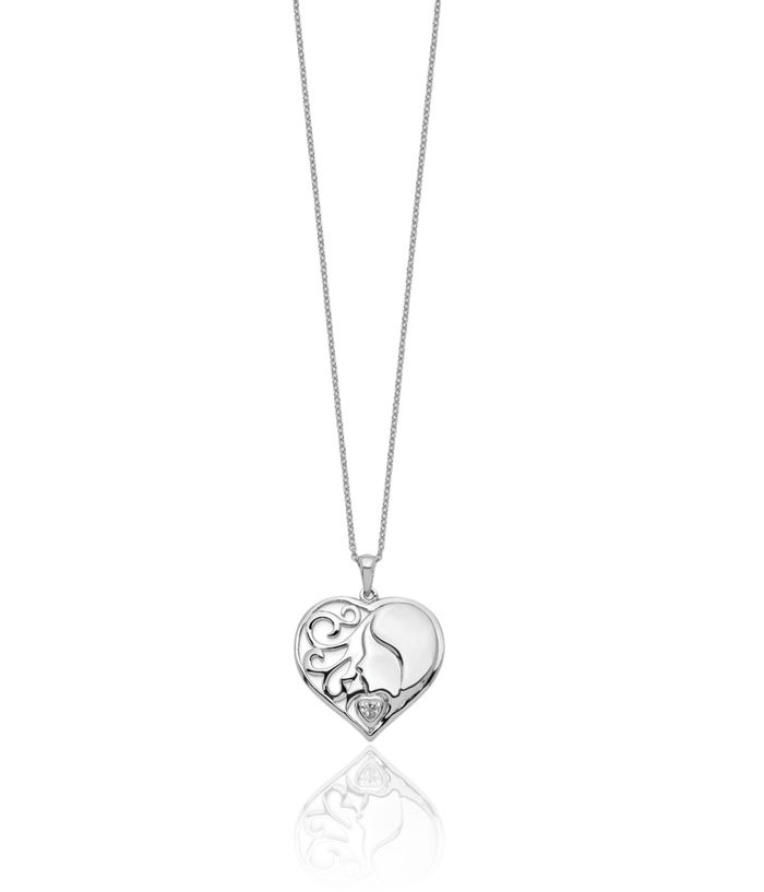 925 Sterling Silver Cubic Zirconia CZ My Daughter Heart Treasure Necklace Chain