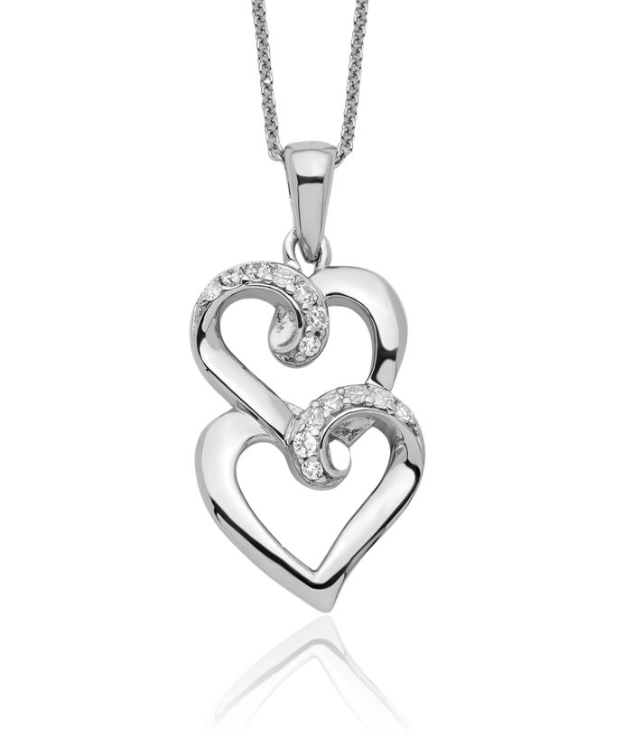 925 Sterling Silver Cubic Zirconia CZ My Sister Heart Chain Necklace