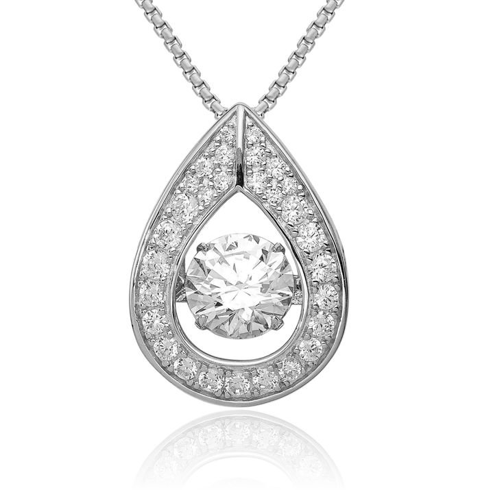 925 Sterling Silver Cubic Zirconia CZ Necklace Chain Pendant Charm