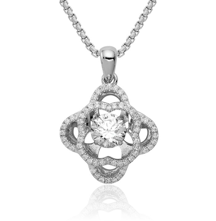 925 Sterling Silver Cubic Zirconia CZ Necklace Chain Pendant Charm