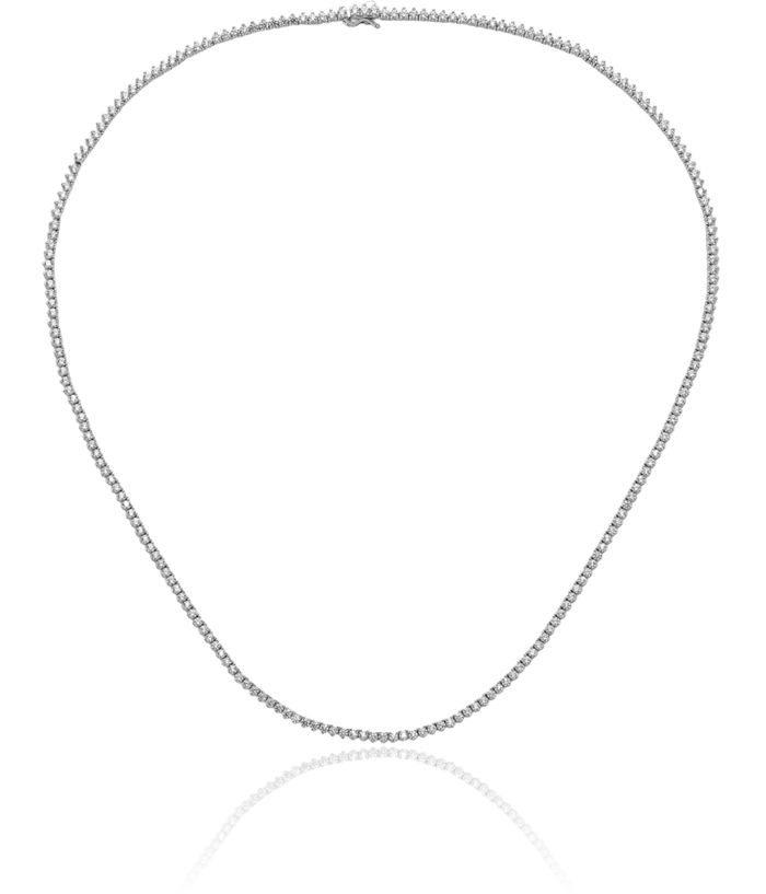 925 Sterling Silver Cubic Zirconia CZ Riviera Chain Necklace