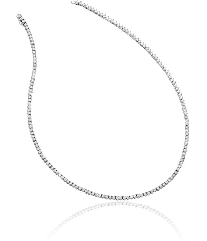 925 Sterling Silver Cubic Zirconia CZ Riviera Chain Necklace