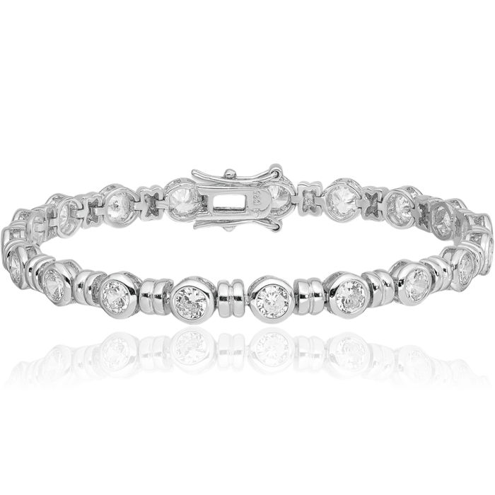 925 Sterling Silver Cubic Zirconia CZ Tennis Bracelet