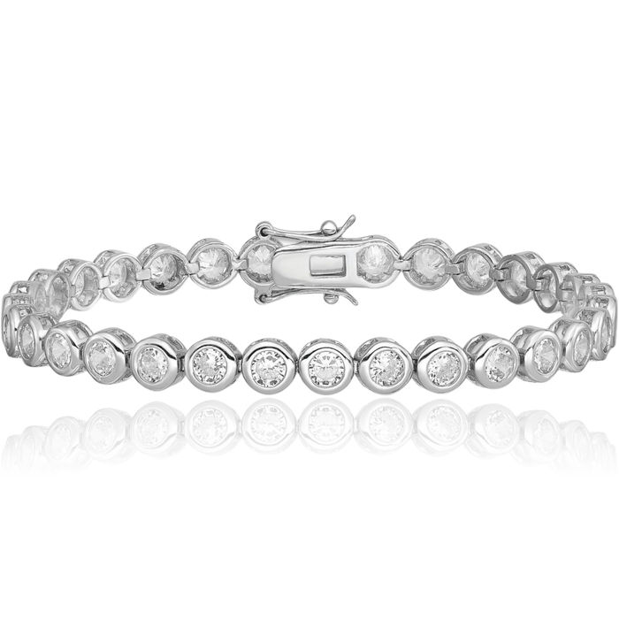 925 Sterling Silver Cubic Zirconia CZ Tennis Bracelet