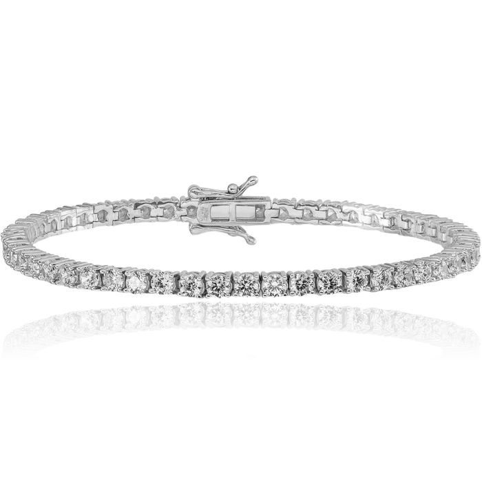 925 Sterling Silver Cubic Zirconia CZ Tennis Bracelet