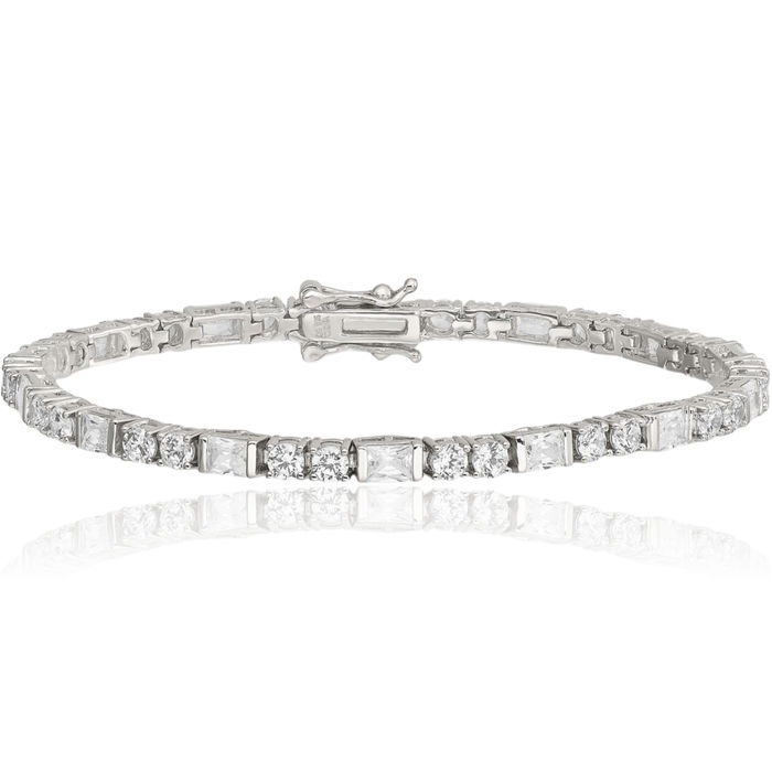 925 Sterling Silver Cubic Zirconia CZ Tennis Bracelet