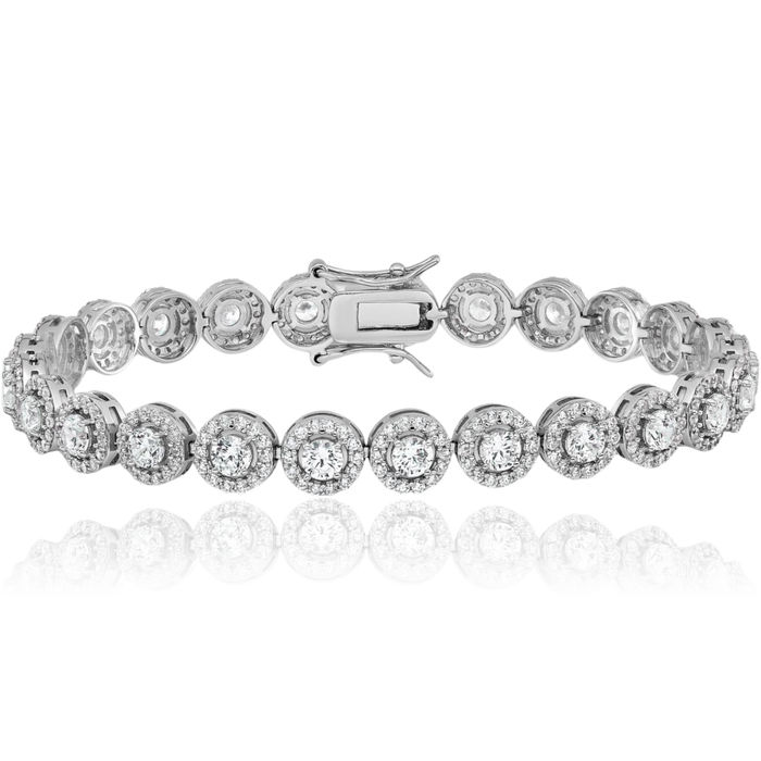 925 Sterling Silver Cubic Zirconia CZ Tennis Bracelet