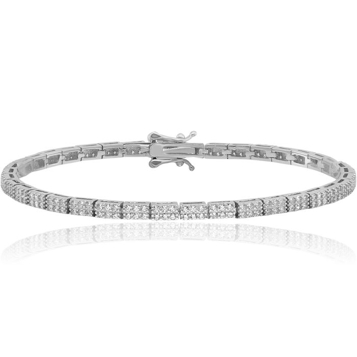 925 Sterling Silver Cubic Zirconia CZ Tennis Bracelet