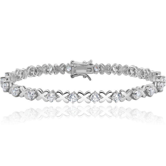 925 Sterling Silver Cubic Zirconia CZ Tennis Bracelet