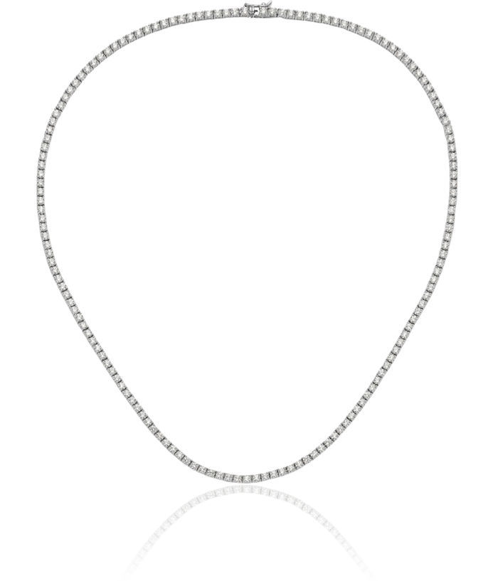 925 Sterling Silver Cubic Zirconia CZ Tennis Chain Necklace