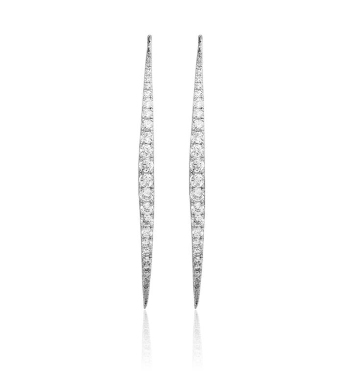 925 Sterling Silver Cubic Zirconia CZ Threader Drop Dangle Earrings