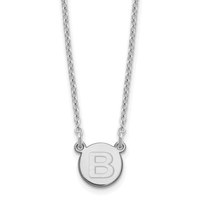 925 Sterling Silver Dainty Letter B Initial Name Monogram Chain Necklace