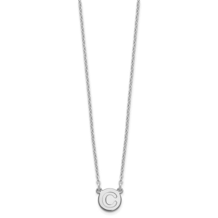 925 Sterling Silver Dainty Letter C Initial Name Monogram Chain Necklace