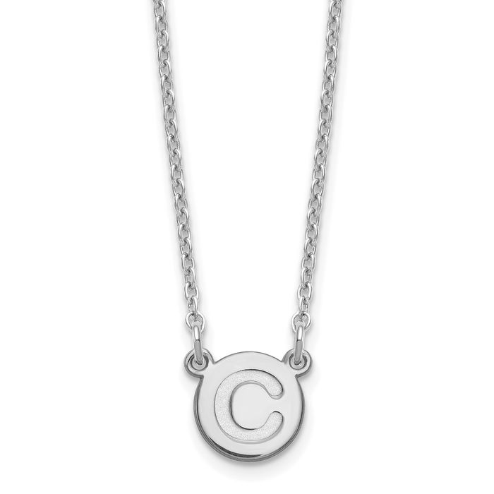 925 Sterling Silver Dainty Letter C Initial Name Monogram Chain Necklace