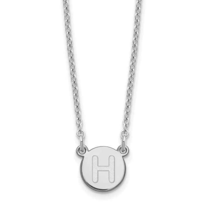 925 Sterling Silver Dainty Letter H Initial Name Monogram Chain Necklace
