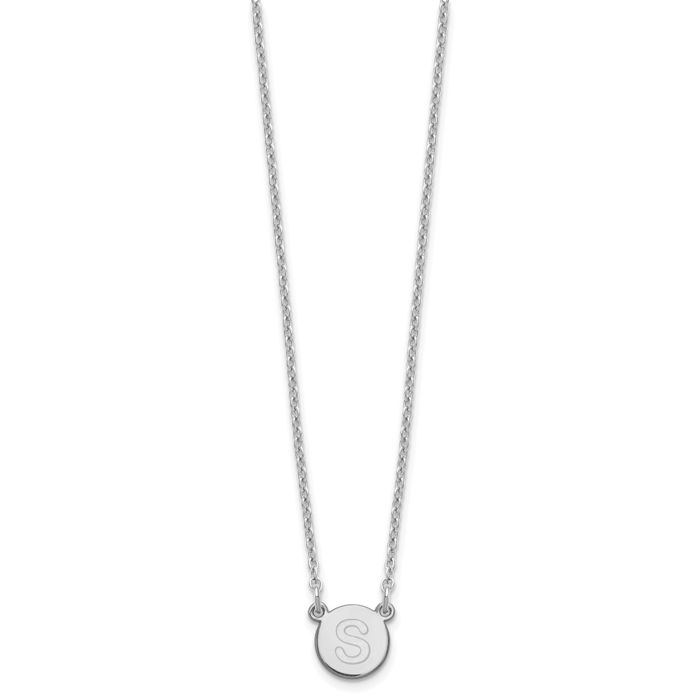 925 Sterling Silver Dainty Letter S Initial Name Monogram Chain Necklace