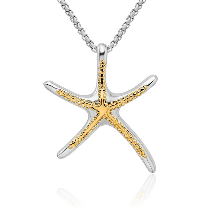 925 Sterling Silver Dancing Starfish Slide Necklace Chain Pendant Charm