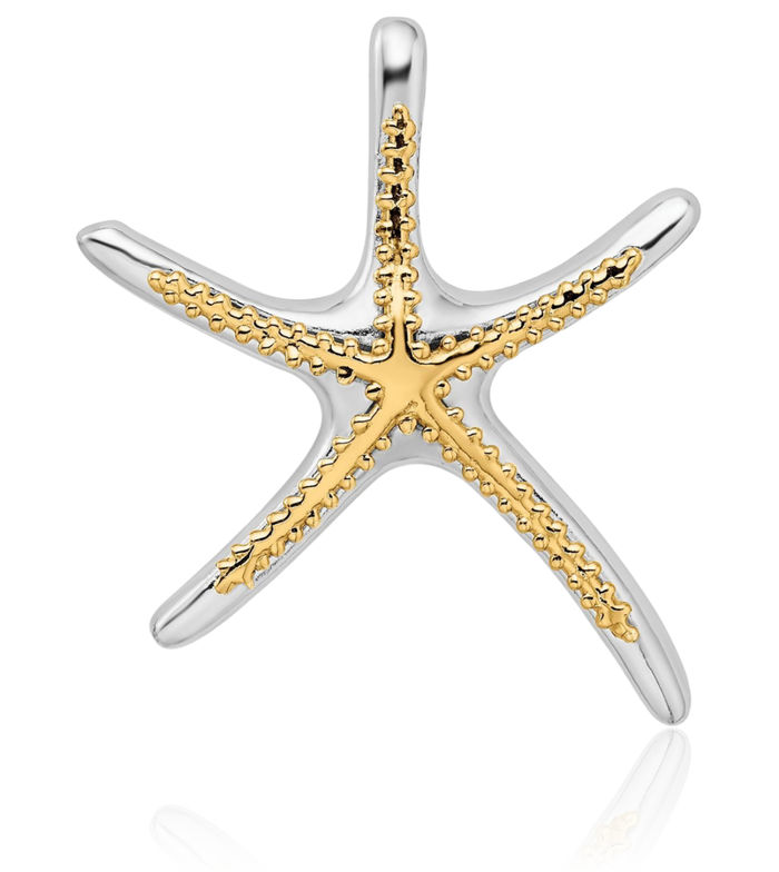 925 Sterling Silver Dancing Starfish Slide Necklace Chain Pendant Charm