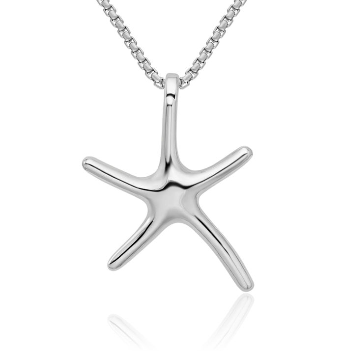 925 Sterling Silver Dancing Starfish Slide Necklace Chain Pendant Charm