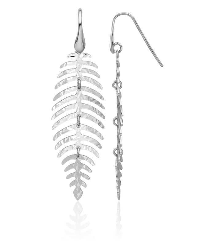 925 Sterling Silver Dangling Leaf Drop Dangle Earrings