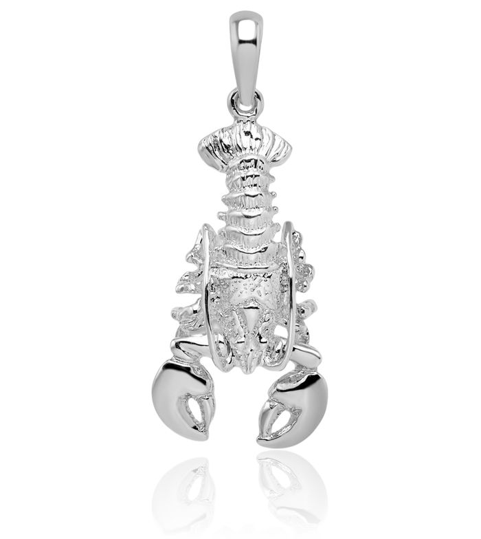 925 Sterling Silver Dangling Lobster Necklace Chain Pendant Charm