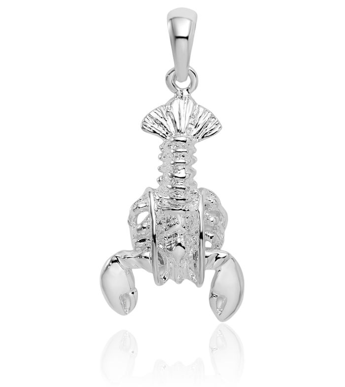 925 Sterling Silver Dangling Lobster Necklace Chain Pendant Charm