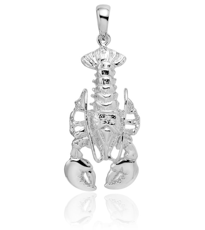 925 Sterling Silver Dangling Lobster Necklace Chain Pendant Charm