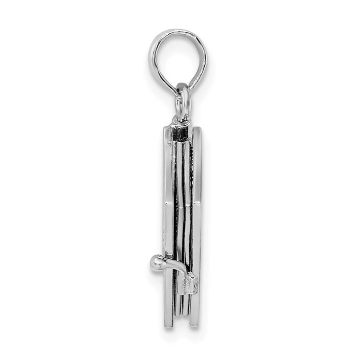 925 Sterling Silver Dangling Lords Prayer Bible Necklace Chain Pendant Charm