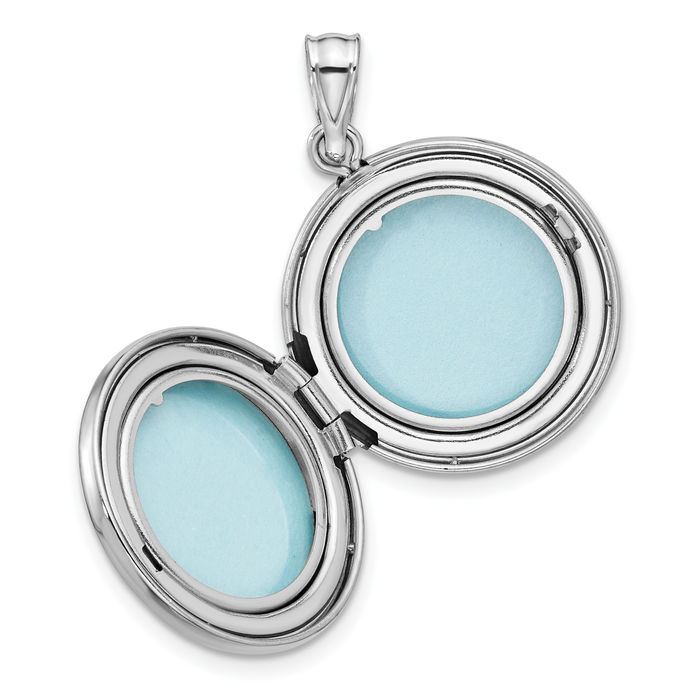 925 Sterling Silver Diamond Mom Crescent Moon Stars Round Personalized Photo Locket Necklace Mama Charm Mother Pendant