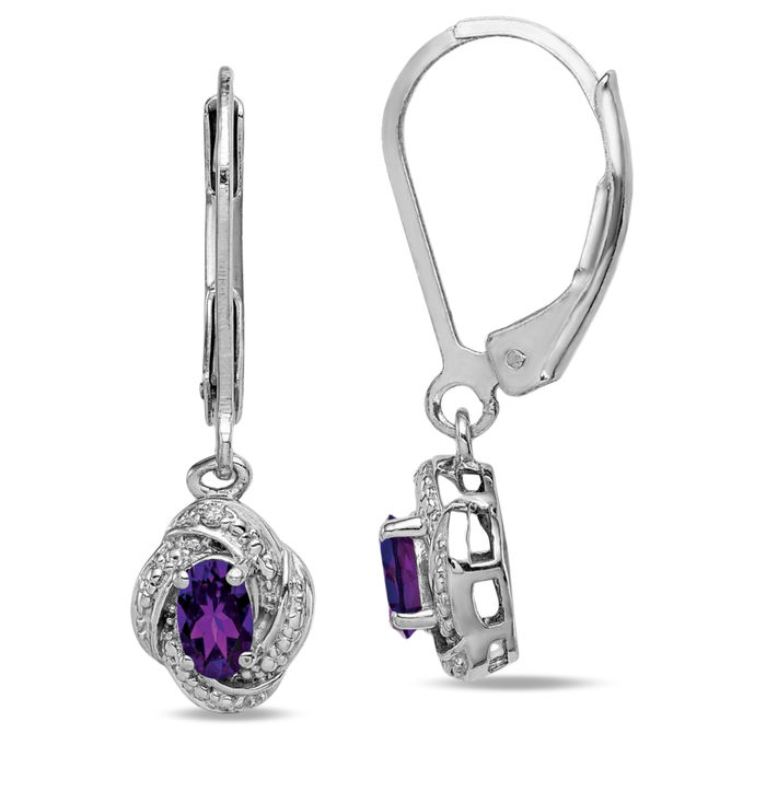 Diamond & Amethyst 2024 Sterling Silver Earring