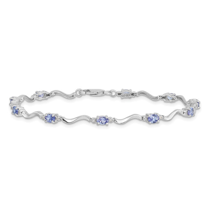 Stunning 925 Sterling Silver good Tanzanite Bracelet