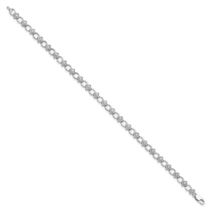 925 Sterling Silver Diamond Tennis Bracelet