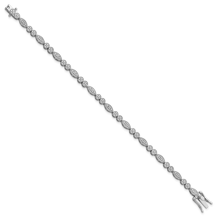 925 Sterling Silver Diamond Tennis Bracelet