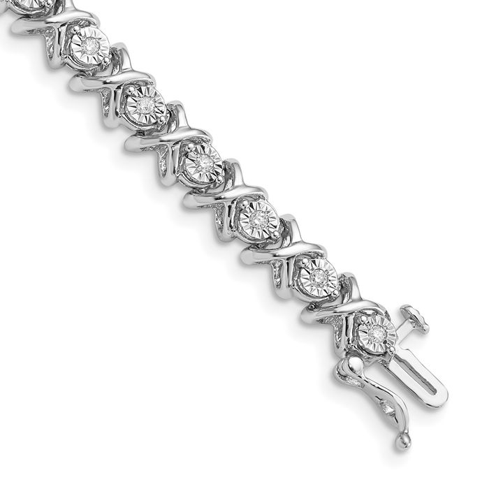 925 Sterling Silver Diamond Tennis Bracelet