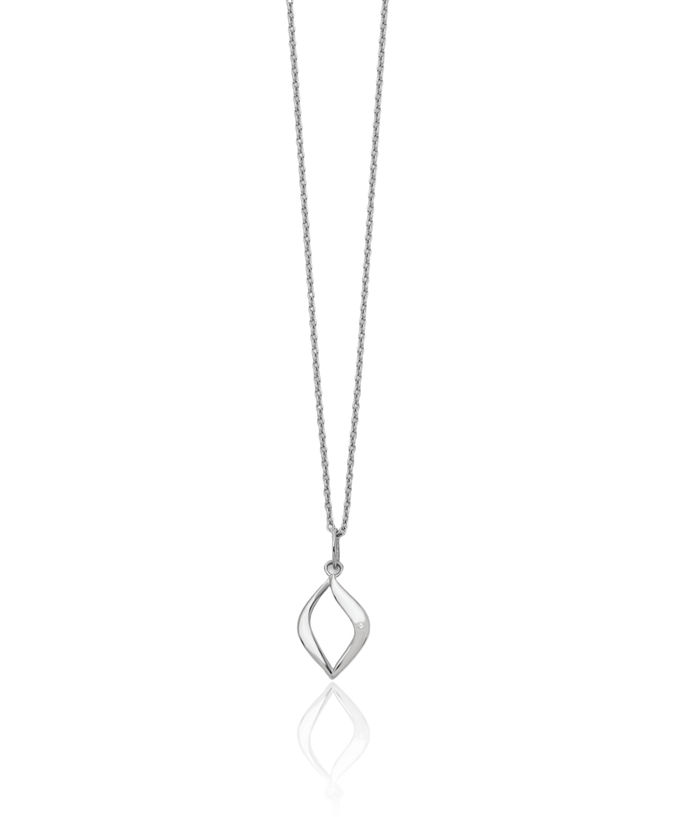 925 Sterling Silver Diamond Chain Geometric Necklace