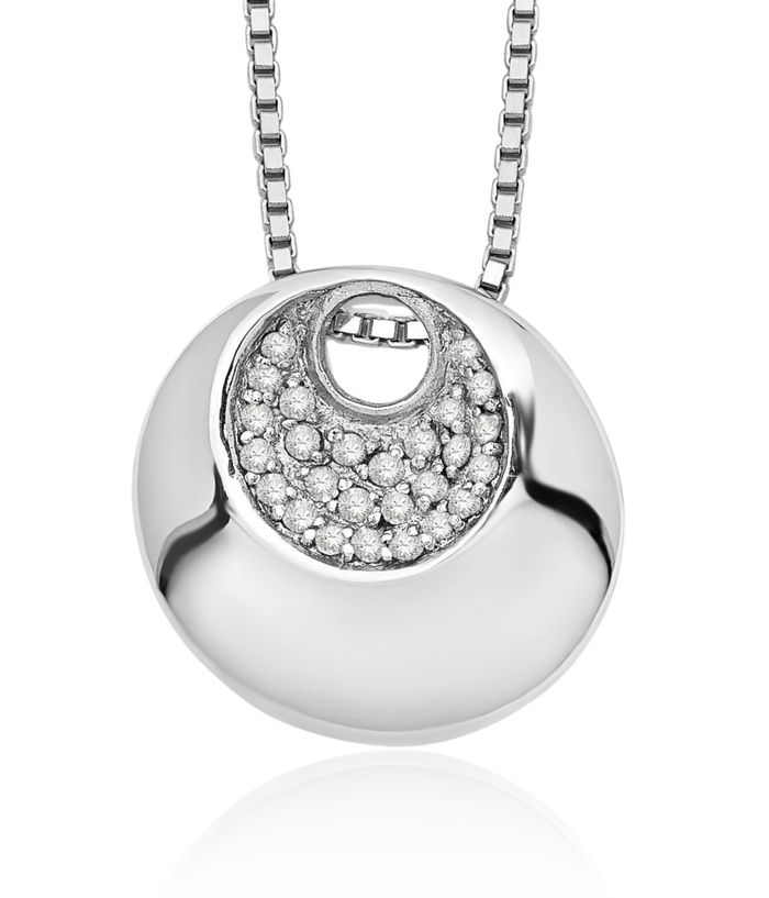 925 Sterling Silver Diamond Chain Necklace