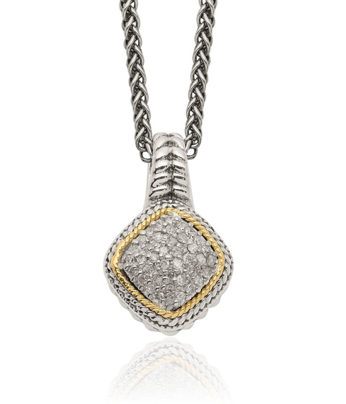 925 Sterling Silver Diamond Chain Necklace