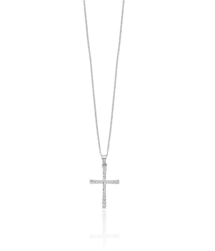 925 Sterling Silver Diamond Holy Cross Necklace Chain