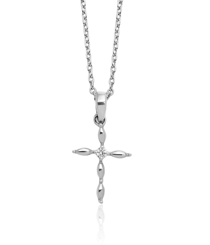 925 Sterling Silver Diamond Latin Mexican Holy Cross Necklace Chain