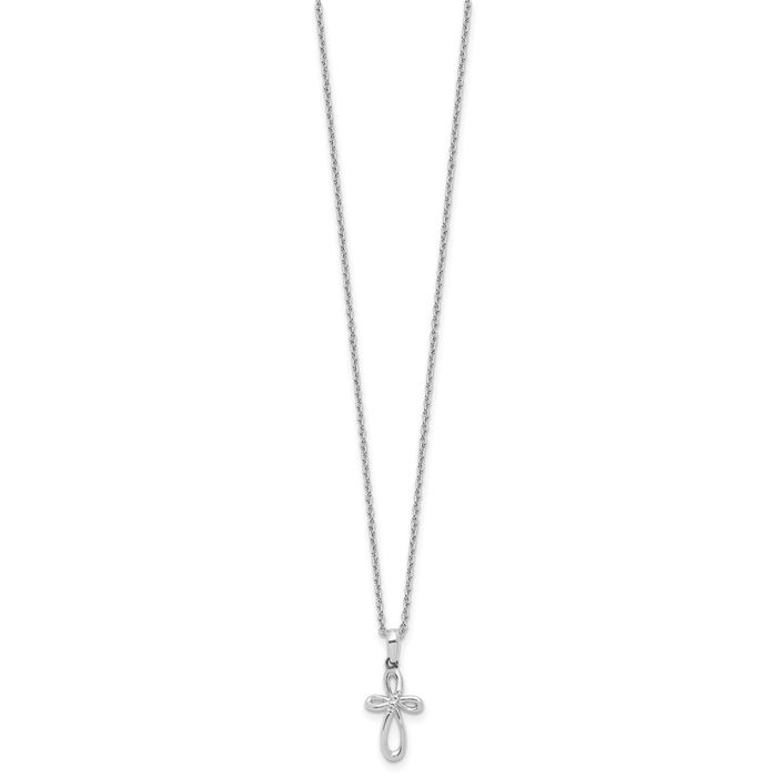 925 Sterling Silver Diamond Holy Cross Chain Necklace