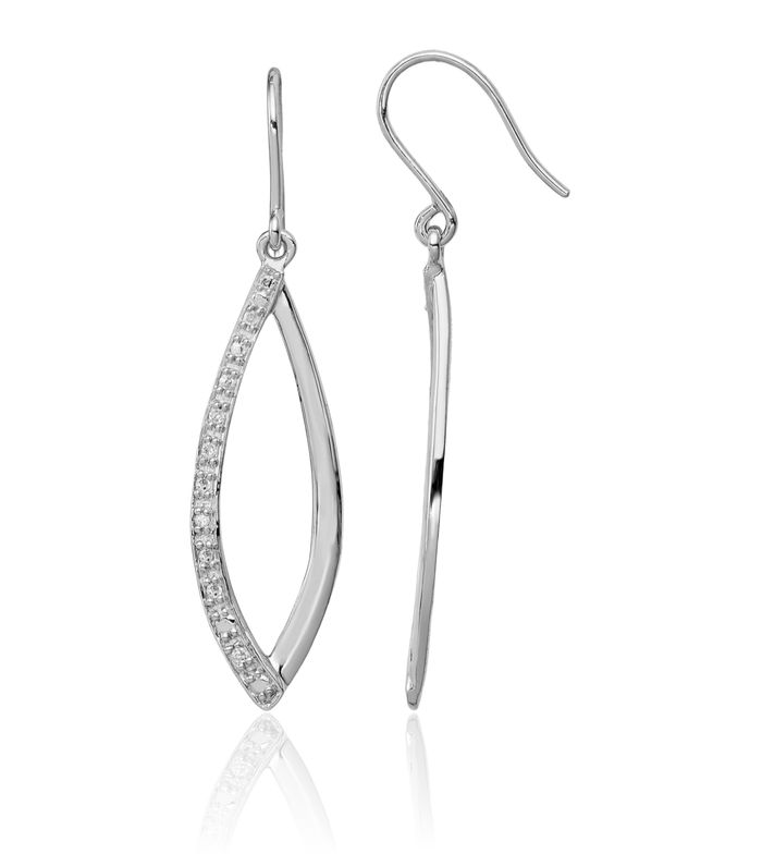 925 Sterling Silver Diamond Drop Dangle Earrings